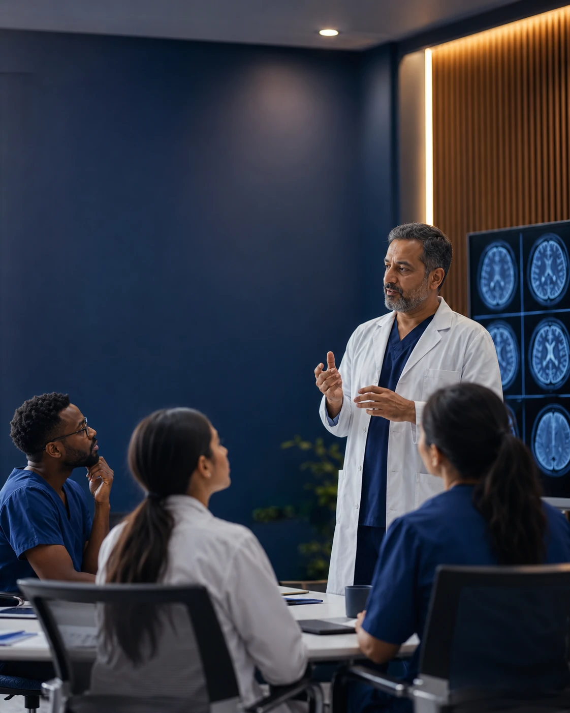 Healthcare professionals in a training and learning session